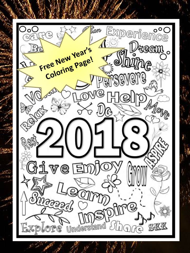 New Year's Coloring Page 2018