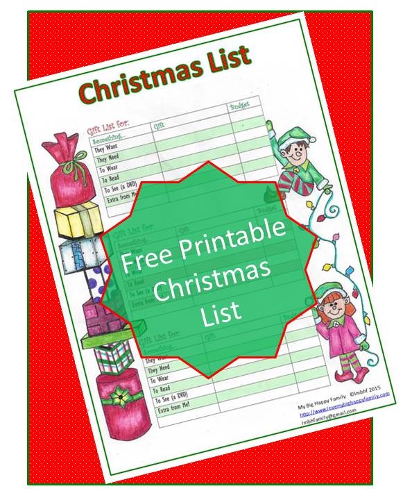Printable Christmas List