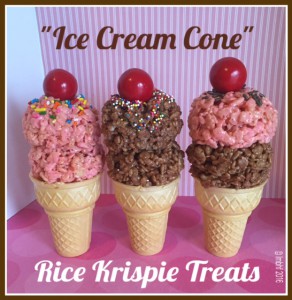"Ice Cream Cone" Rice Krispie Treats!