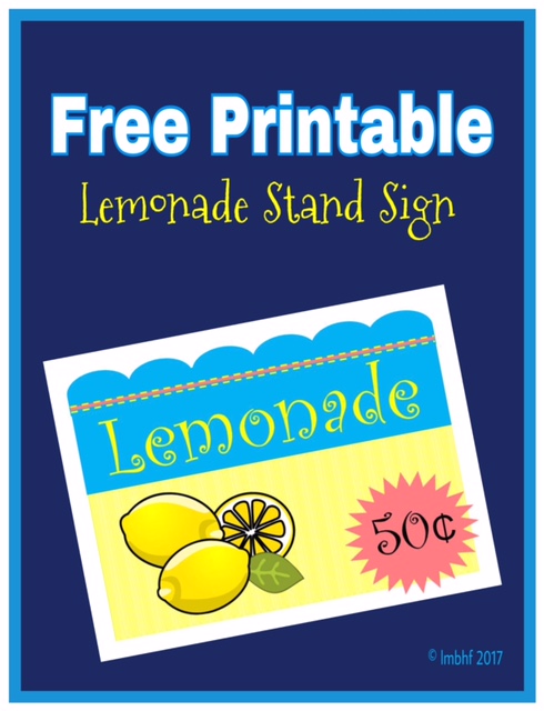 Lemonade Stand Free Printable