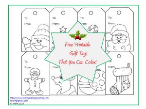 Gift Tags to Print and Color! ~ Love My Big Happy Family